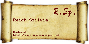 Reich Szilvia névjegykártya
